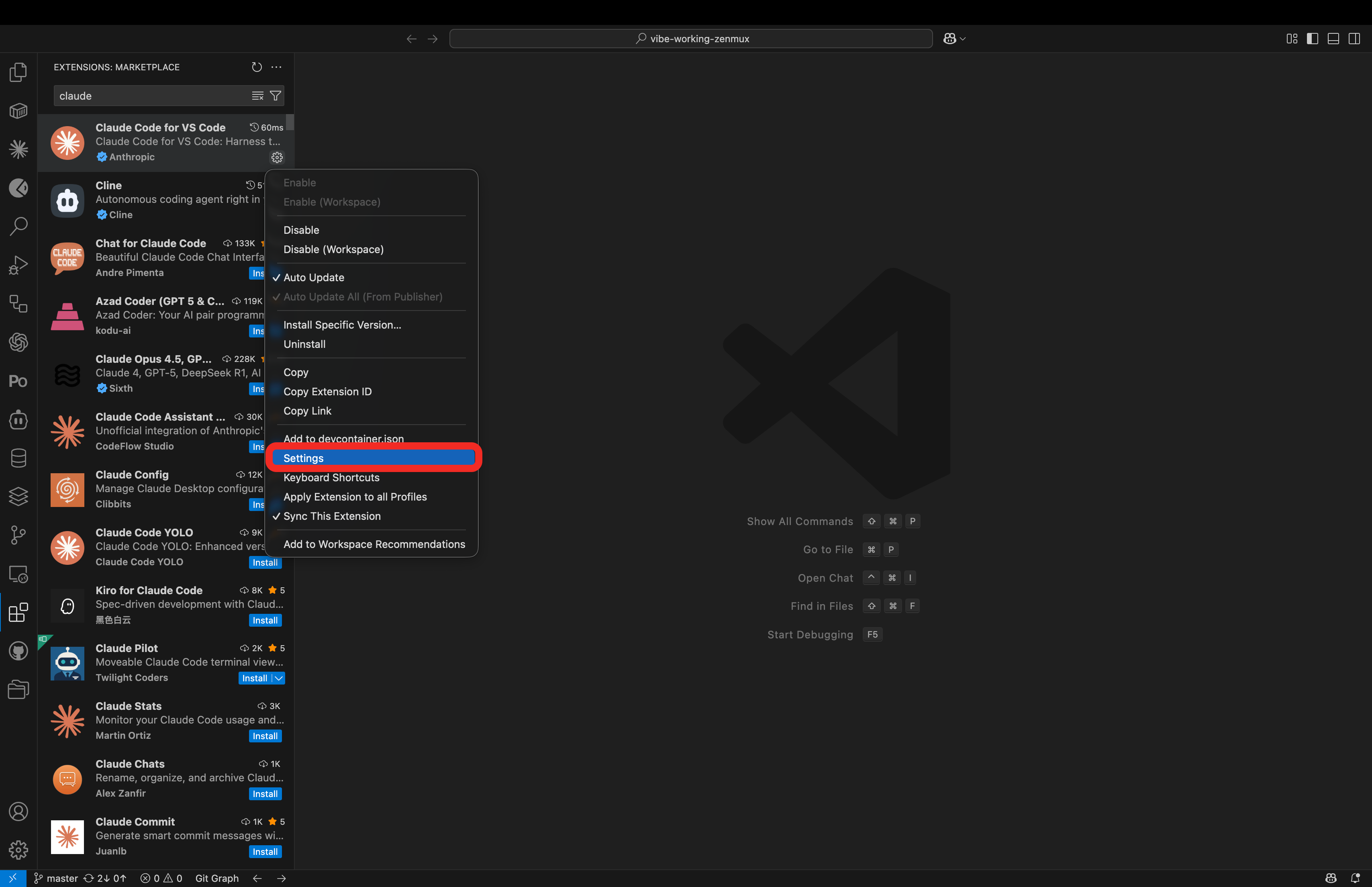 Install the Claude Code Extension